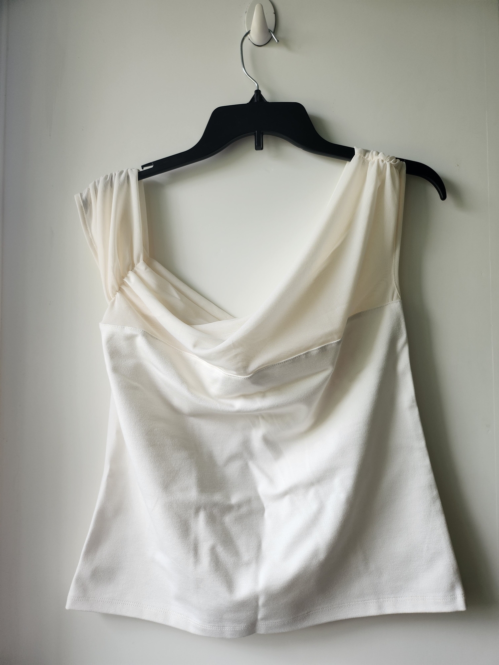 LOFT Cream White Draped Tank Top